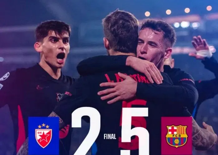 casirealgam Barcelona Pesta Gol, Kalahkan Crvena Zvezda 5-2 di Belgrade